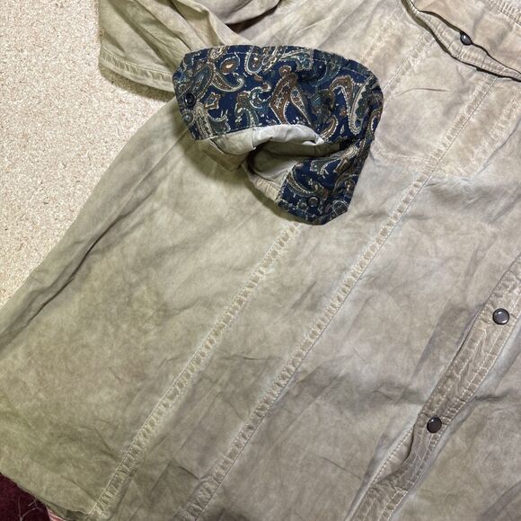 Scully Shirt Mens XXL Coffee Brown Cotton Western Turn Out Cuffs Western C3 - Picture 5 of 9